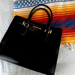 Michael Kors large structured black tote